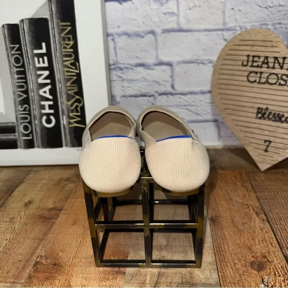 Rothy’s Retired Ecru Round Toe Fats Ballet Shoes Cream/tan  Size 6.5